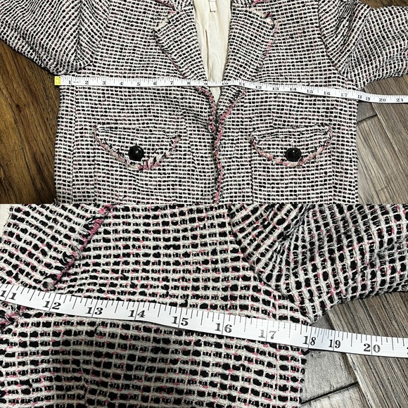 Rebecca Taylor NYC Josie Tweed Jacket Pink & Black - Picture 10 of 16